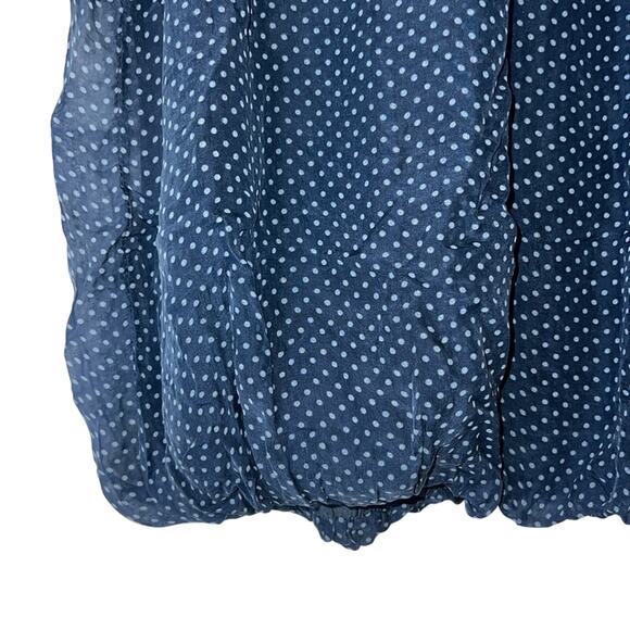 Luisa Ricci Navy Silk Polka Dot Tank Top, Ladies Medium - Picture 3 of 3